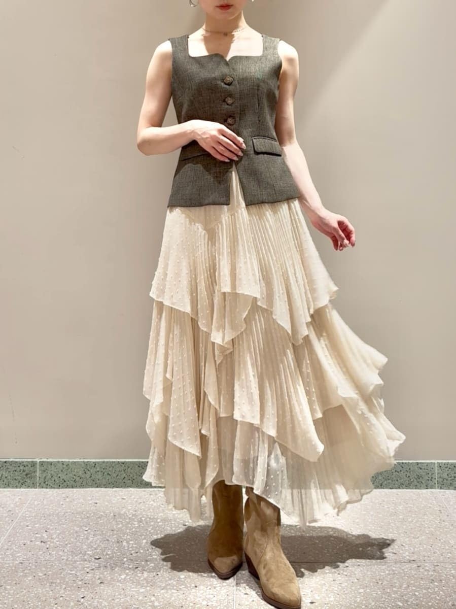 Snidel]スクエアスカート スナイデル] スクエアヘムティアードスカート